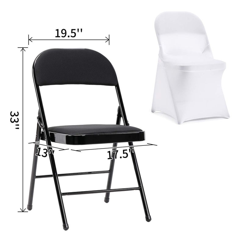 Peomeise Stretch Spandex Folding Chair Cover for Wedding Party Dining Banquet Event (White,12pcs) - Image 4